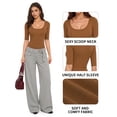 thumbnail image 4 of MOYIKO Half Sleeve T Shirts for Women Scoop Neck Slim Fitted Summer Trendy Tops Casual Basic Tees Clothes, 4 of 7