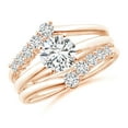 thumbnail image 4 of ANGARA Natural 0.15 Ct. Diamond Fashion Ring in 14K Rose Gold for Women (Ring Size: 3), 4 of 11