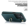 thumbnail image 7 of Designed for iPhone 15 Case Wallet with Card Holder for Women Girls, Crossbody Case with Lanyard Strap, Protective PU Leather Purse Case with Ring Holder Stand for iPhone 15 - Green, 7 of 7