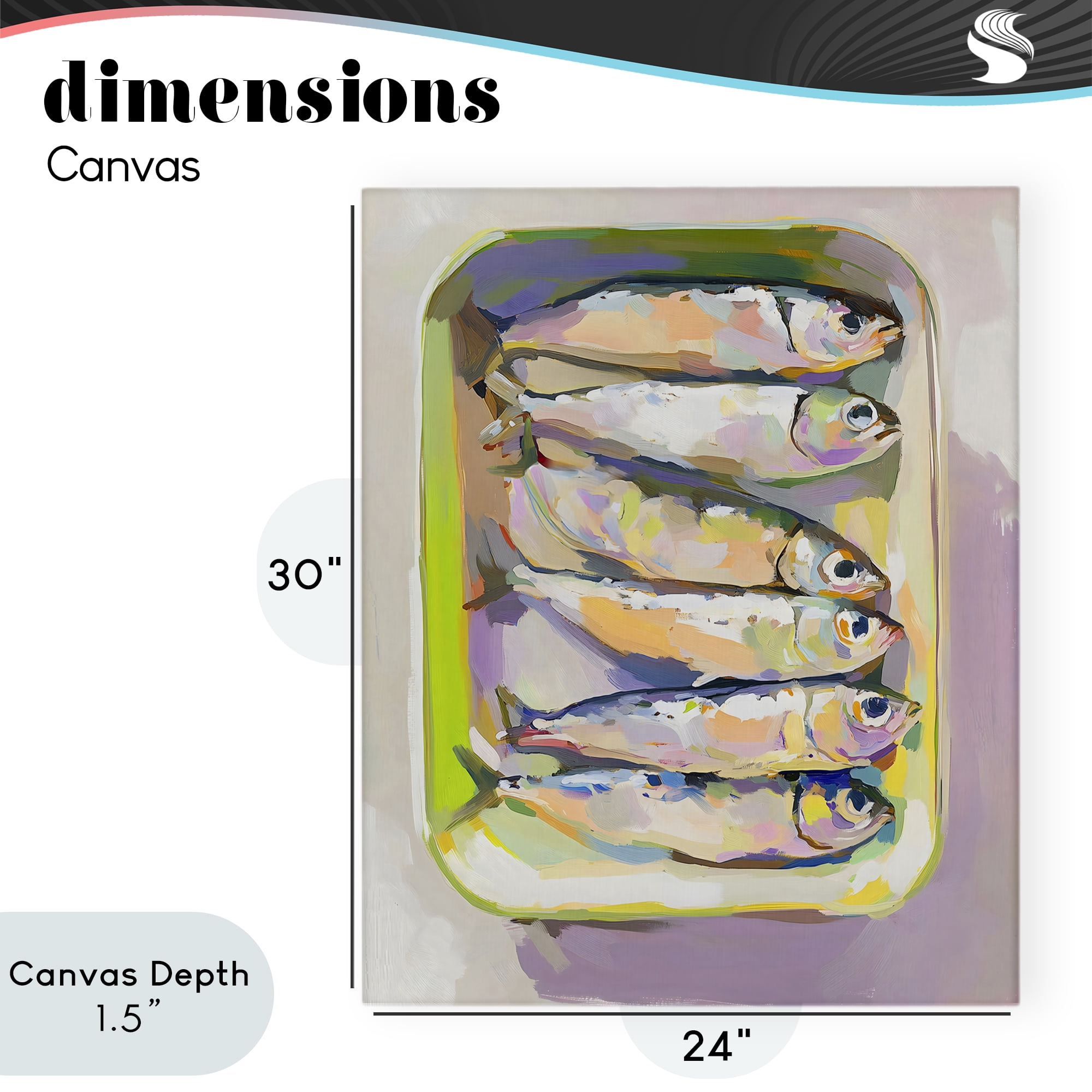 Stupell Industries Vibrant Hued Sardines Canvas Wall Art, design by The Prints Vibe
