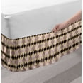 thumbnail image 2 of Abstract Bed Skirt, Rhythmic Marble Look Art Deco Style Rhombus Motif Illustration Pattern, Elastic Bedskirt Dust Ruffle Wrap Around for Bedding Decor, 4 Sizes, Warm Taupe Pale Yellow, by Ambesonne, 2 of 2