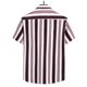 thumbnail image 2 of Playeras Camisas de un solo pecho de primavera y verano para hombre, camisas casuales de manga corta con estampado de rayas y solapa para la playa, camisas para vacaciones al libre (White, L), 2 of 4