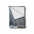 thumbnail image 2 of Minnesota Soft Flannel Fleece Blanket, Frozen Minnehaha Falls and Footbridge in City Park of Minneapolis Landmark Theme, Cozy Plush for Indoor and Outdoor Use, 50" x 60", Multicolor, by Ambesonne, 2 of 6