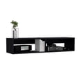 thumbnail image 4 of Rockwood Floating TV Stand with Open Storage Shelves and Cable Management Black, 4 of 4