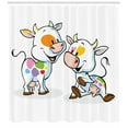 thumbnail image 3 of Ambesonne Crazy Shower Curtain, Cartoon Cows Farmland, 69"Wx70"L, Multicolor, 3 of 3