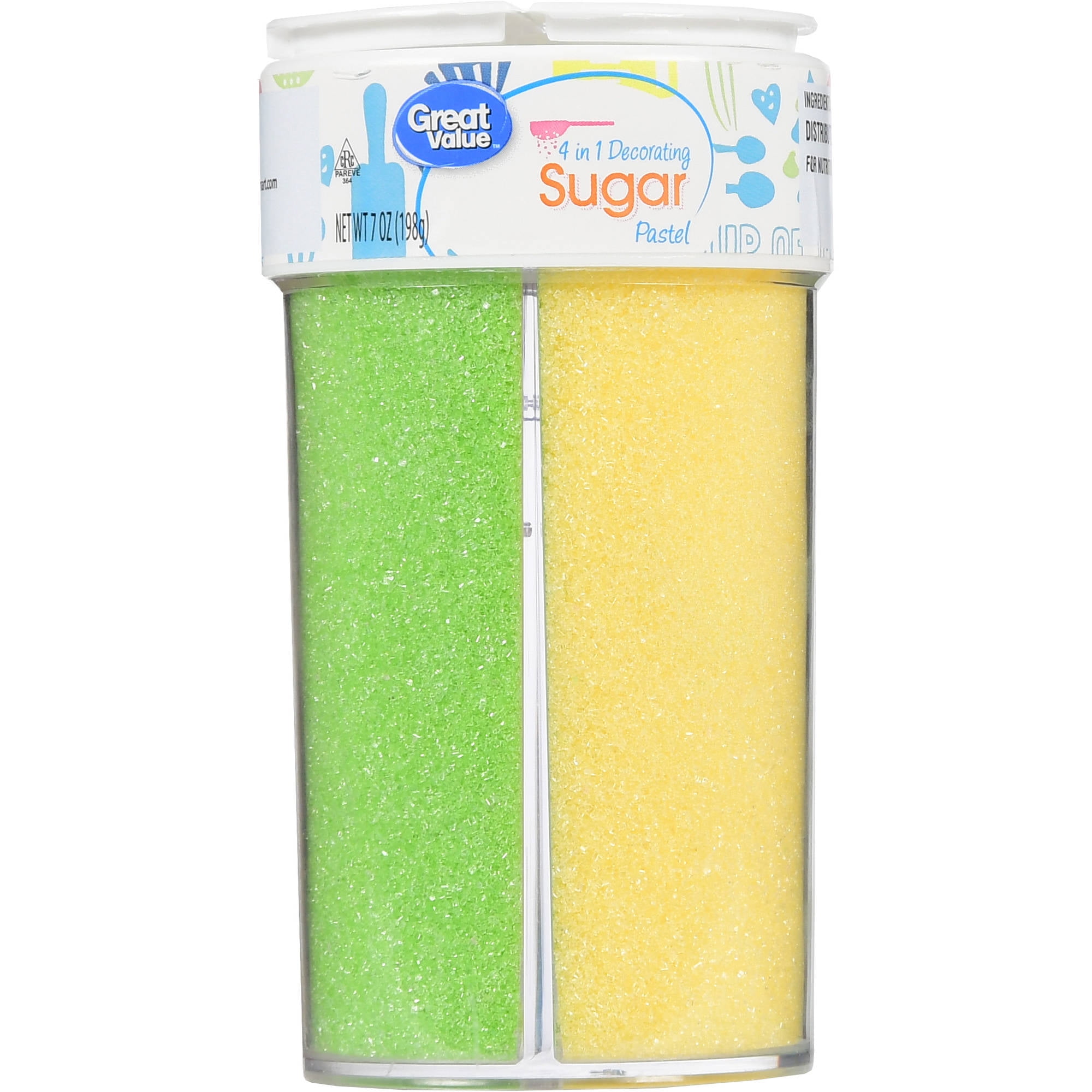 Great Value 4 in 1 Decorating Sugar, Pastel, 7 oz