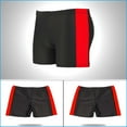thumbnail image 4 of NAISIBABY Boys Swim Trunks, Quick Dry Solid Striped Elastic Waist Beach Swimming Shorts Red 4-6T(L), 4 of 4