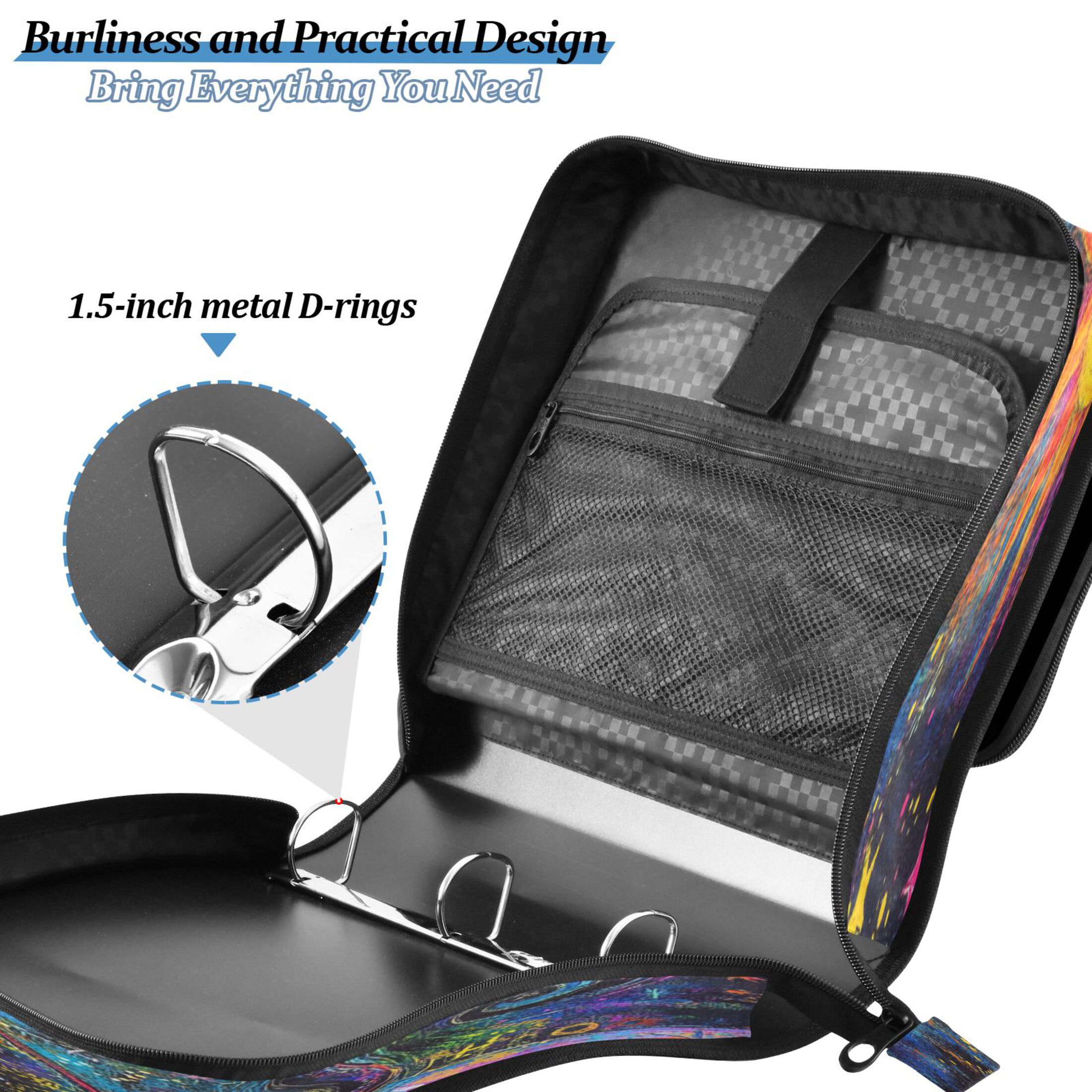 YAZAOO Zipper Binder trapper keeper Documents Organized Design Galactic Guardian Printed