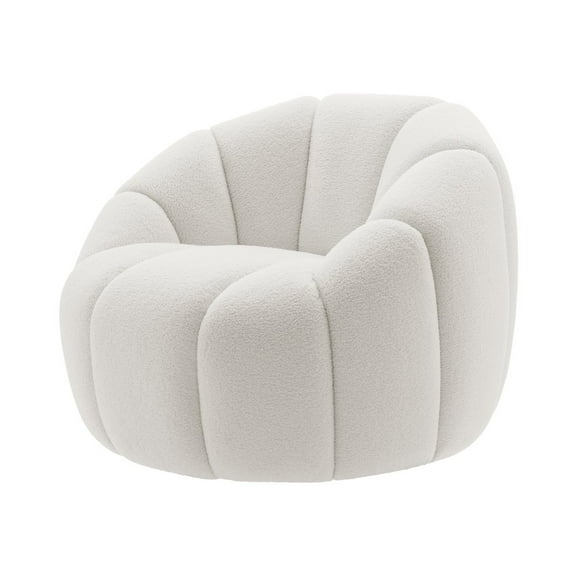 New Pacific Direct Callista Fabric Swivel Accent Chair in Monroe White