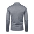 thumbnail image 4 of Mens Sweater - Solid Color Semi High Neck Slim Fit Pullover Knitted Sweater Jacket, Casual Business Style, Daily Office Wear, Trendy Design, Men's Clothing, 4 of 4