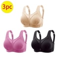 thumbnail image 2 of XuJwPNcy Bras for Women No Underwire Padded Push up Bra Soft Breathable Full Coverage Everyday Bra 3 Pack, 2 of 7