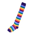 thumbnail image 1 of Rainbow Strips Leg Stocking Colorful Thigh High Socks for Women Girls, 1 of 9