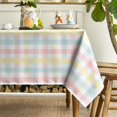 thumbnail image 3 of Easter Tablecloth 60×120 Inch Rectangular, Buffalo Plaid Spring Washable Table Cover for Party Picnic Dinner Decor, 3 of 6
