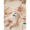 thumbnail image 3 of RUINIXCW Mama's Boy Outfit Newborn Baby Boy Hospital Coming Home Outfit Waffled Romper Infant Baby Girls Fall Winter Clothes Long Sleeve Jumpsuit Hat Set, 3 of 8