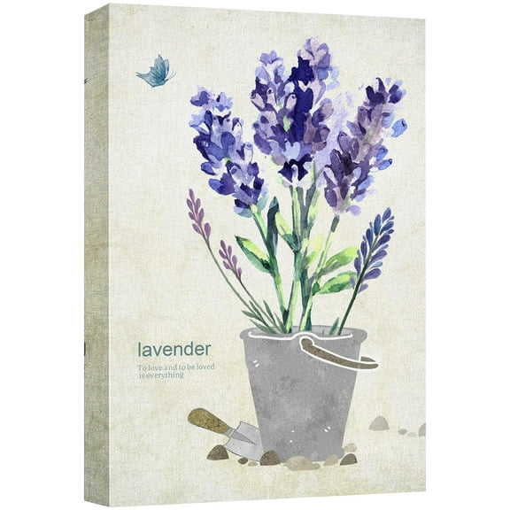 wall26 Canvas Print Wall Art Watercolor Lavender Flowers & Motivational Quote Floral Plants Illustrations Realism Rustic Closeup Colorful Multicolor Ultra for Living Room, Bedroom, Office - 12&qu