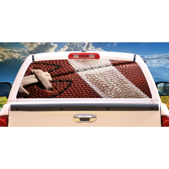 FOOTBALL Rear Window Graphic back truck decal suv view thru vinyl