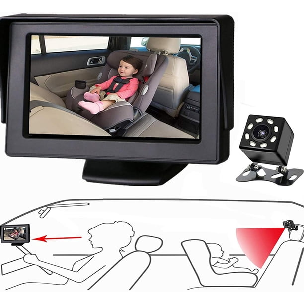 Espejo de coche Itomoro para bebe vista del bebe en el asiento orientado hacia atras
