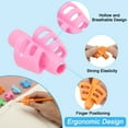thumbnail image 3 of Uxcell 3 Pcs 2 Fingers Handwriting Pencil Grippers, Pink, Green, Light Blue, 3 of 6