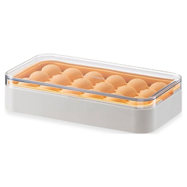 Bewildely Molde de esfera de cubitos de hielo, bandeja reutilizable antiadherente de múltiples rejillas con tapa, moldes para hacer vino a Cocina y Comedor esfera blanca