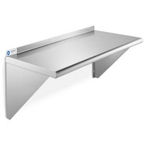 GRIDMANN 14" x 24" NSF Stainless Steel Kitchen Wall Mount Shelf w/ Backsplash