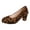 Brown, variant on Women's Low Block Heel Round Toe Comfortable Dress Shoes