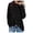 Black, variant on Women Button Neck Long Sleeve Wrap Sweater Sweatshirt Pullover Tops Blouse Women S Shirts Casual M