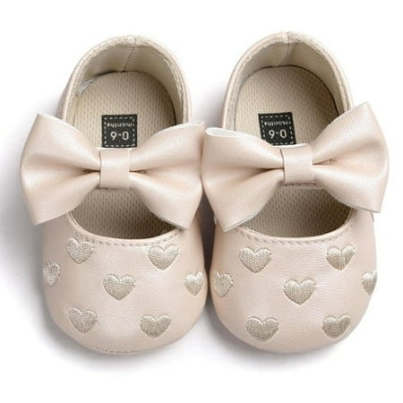 

Baby Girl Shoes Heart Pattern Embossed Princess