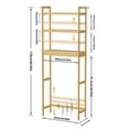 thumbnail image 3 of LUVODI 3-Tier Firm Bamboo High Over Toilet Shelf Rack Bathroom Laundry Organizer Storage Shelf Rack, 3 of 11