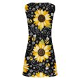 thumbnail image 5 of Robes d'Été Robe Femmes Décontractée Été en Vrac Imprimé Floral Réservoir Robe Creuse Plage Robe Sans Manches Jaune XXXL, 5 of 5