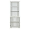 thumbnail image 5 of 81'' Tall Display Cabinet with 2 Doors & 3 Open Shelves, Rustic White Freestanding Storage Bookcase for Kitchen Pantry, Home Office, Living Room, 5 of 7
