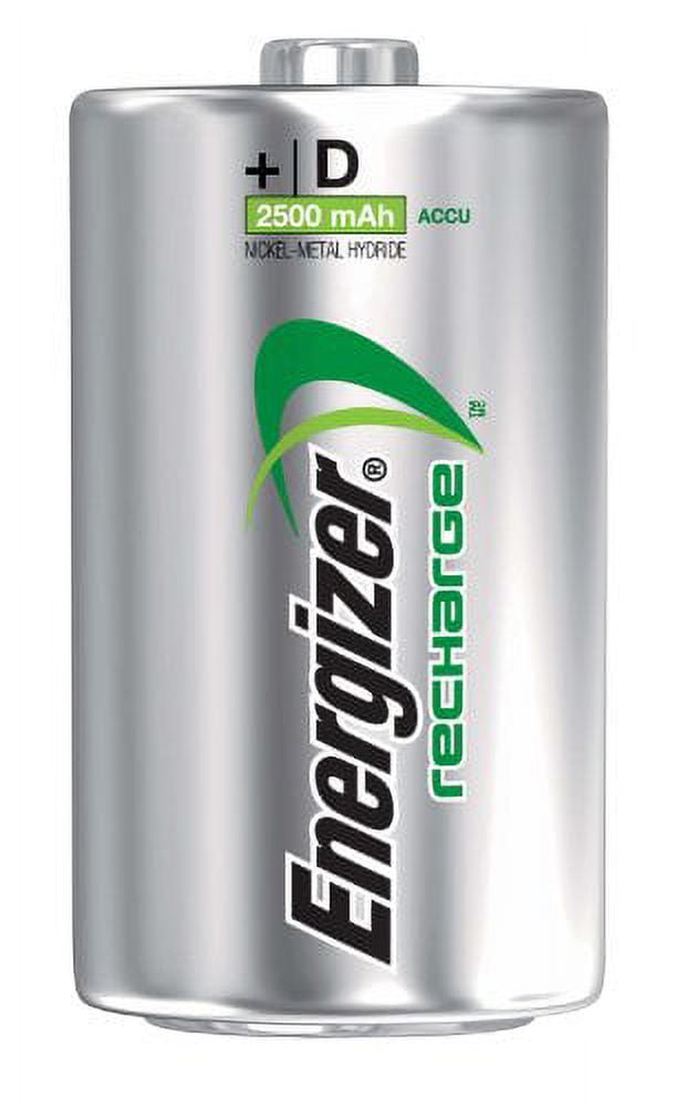 Energizer Rechargeable D Batteries, NiMH, 2500 mAh, 2 count