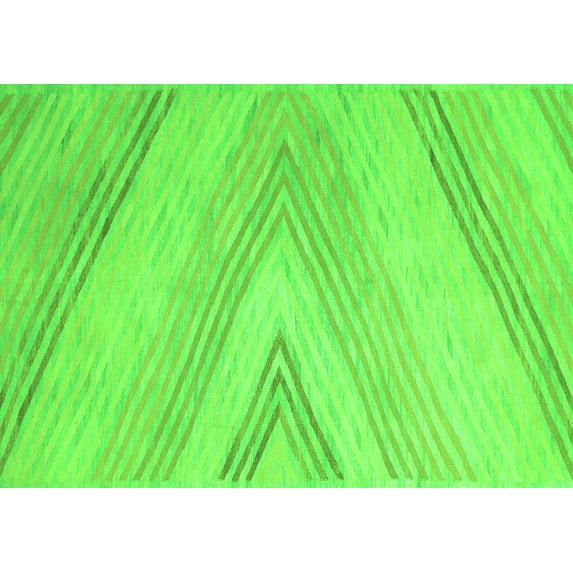 Ahgly Company Indoor Rectangle Abstract Green Contemporary Area Rugs, 8' x 12'
