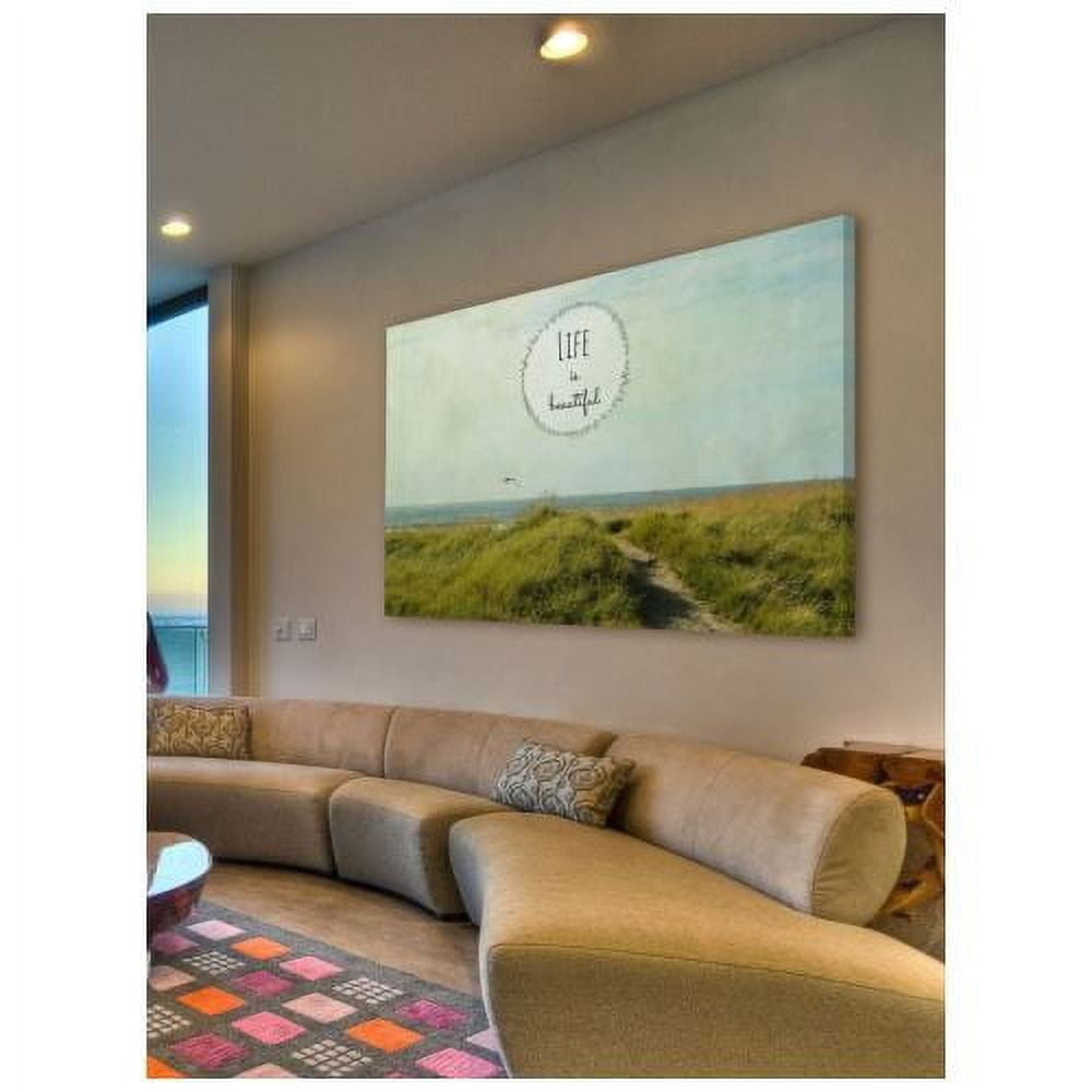 "Life Is Beautiful 2 Text" Painting Print on Wrapped Canvas