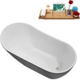 thumbnail image 2 of 55" Streamline NB6440BNK Soaking Glossy Black Freestanding Tub and Tray With Internal Drain in Brushed Nickel, 2 of 7