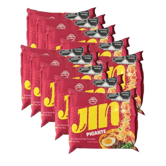 Ramen Coreano Paquetes de Sopa Instantáneos Coreanos Otoki Jin Ramen con Empaque de Versión de K Pop Inspirado BTS (10 Bolsas, Picante)