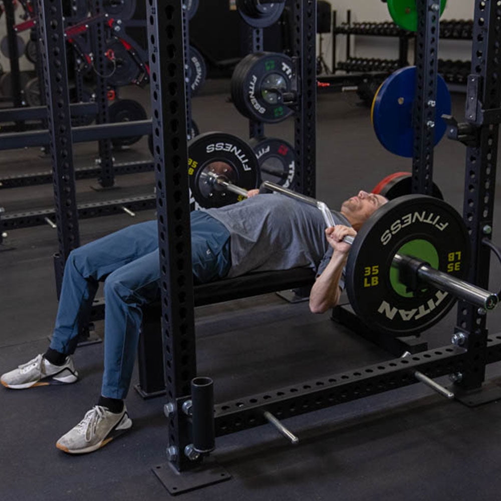 Titan Fitness Cambered Bench Press and Rowing Bar, 3" Camber Drop, 600 LB Capacity, 28mm Shaft
