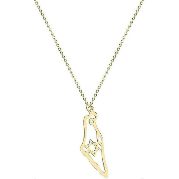 Star Of David Pendant Necklace Stainless Steel Israel Map Hollow Necklace For Women Men Personalized Charm Family Gifts - MXBC