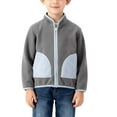 thumbnail image 2 of Loopsun Toddler Fleece Jackets, Kids Boys Girls Solid Fleece Zip Jacket Long Sleeve Warm Casual Outerwear Gray, 11-12 Years, 2 of 5