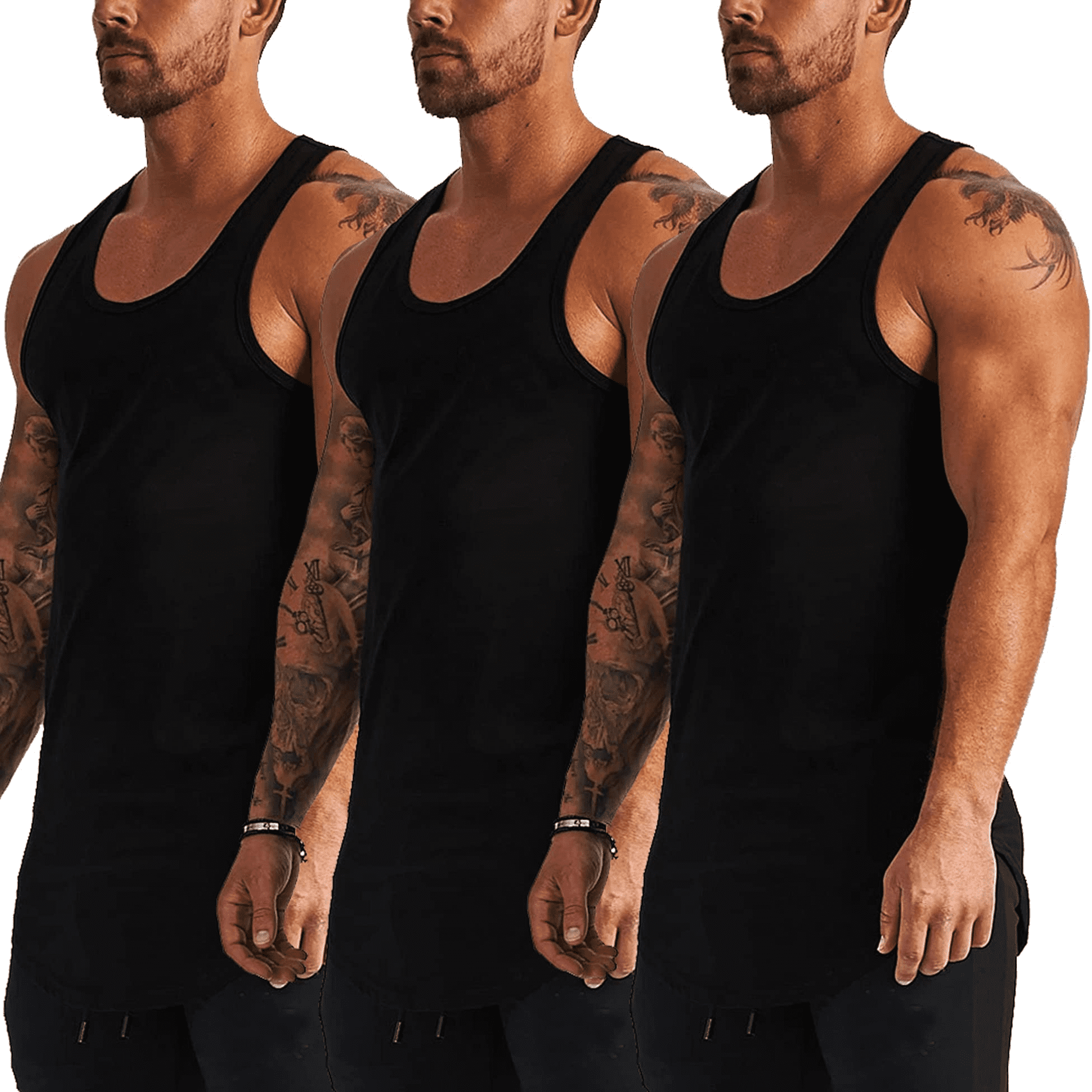 COOFANDY Men's 3 Pack Quick Dry Workout Vest Gym Muscle Tee Fitness Bodybuilding Sleeveless T Shirt 