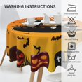thumbnail image 5 of Halloween Round Tablecloth 60 Inch Pumpkin Ghost Castle Tablecloth Round Washable Table Cover Reusable for Halloween Party Home Party Picnic Orange Black, 5 of 6