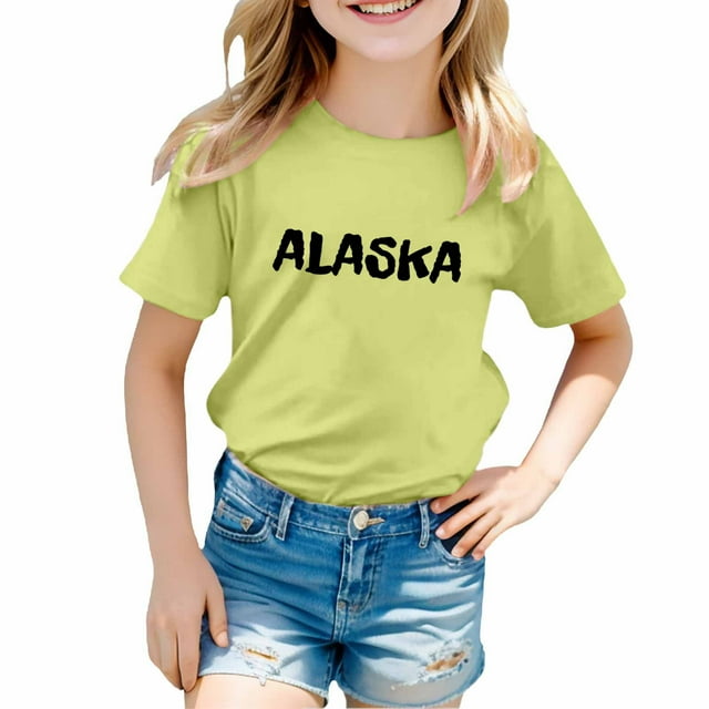 Hfolob Girls Tops Squid Theme Printed Fashion Loose T Shirt Kids Tees