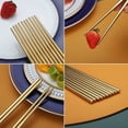 thumbnail image 7 of ReaNea 10 Pairs Gold Reusable Chopsticks, Stainless Steel Metal Chop Sticks, Japanese Chinese Korean Chopstick 8.9", 7 of 7