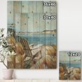 thumbnail image 3 of Designart 'Coastal Chair Relax Beach' Nautical & Coastal Print on Natural Pine Wood, 3 of 4