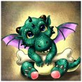 thumbnail image 1 of DIY diamante pintura lindo dinosaurio alado 5D resina redonda completa imagen de diamantes de imitación Hugtrwg Para estrenar, 1 of 9