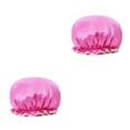 thumbnail image 1 of Minnieouse Gorro de dormir para mujer, gorros de pelo de ducha impermeables dobles, cubierta de cabeza de niña gruesa a prueba de aceite para el hogar, Melon rojo 2piezas Minnieouse CBP378940, 1 of 5