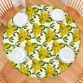 thumbnail image 2 of Yellow Lemon Fruit Clusters White Pattern Round Fitted Tablecloth with Elastic Edge,Dining Table Cover Waterproof,Outdoor Round Tablecloth for Camping,Dining,Indoor and Outdoor, 2 of 7