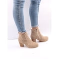 thumbnail image 3 of Elegant Classic Boots For Women, Faux Suede Zipper Side Chunky Heeled Fashion Boots, 3 of 4