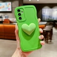 thumbnail image 3 of for Samsung Galaxy A15 5G Phone Case 6.5", Cute Kawaii 3D Love Heart Aesthetic Curly Wavy Edge Non-Slip Camera Lens Cover Soft Silicone Shockproof Bumper Phone Cover for Women (Green), 3 of 12