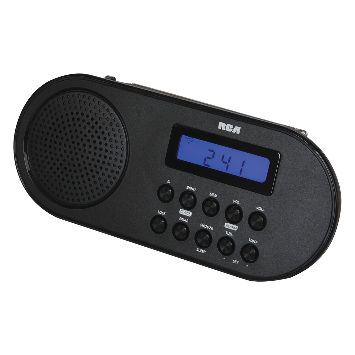 RCA RCWR7V AM/FM Battery Powered Weather Alert Radio with Headphone Jack, Black