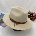 thumbnail image 1 of Sombrero Panamá para hombre, estilo trilby de paja para hombre, varios tamaños, sombrero de playa, 1 of 6